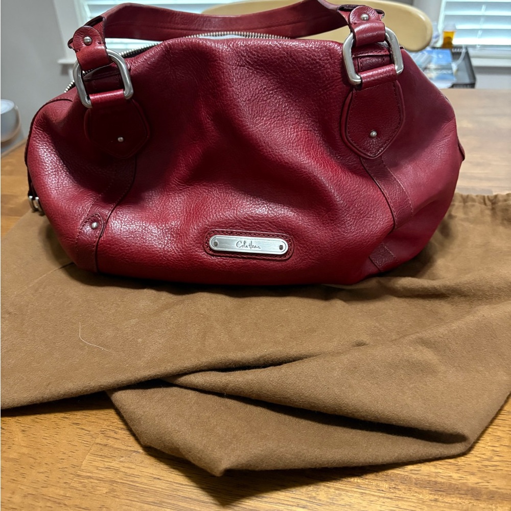 Cole Haan Burgundy Leather Shoulder Bag